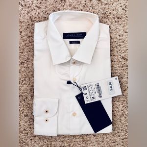 Zara Mens slim dress shirt white Size 40 / M NWT